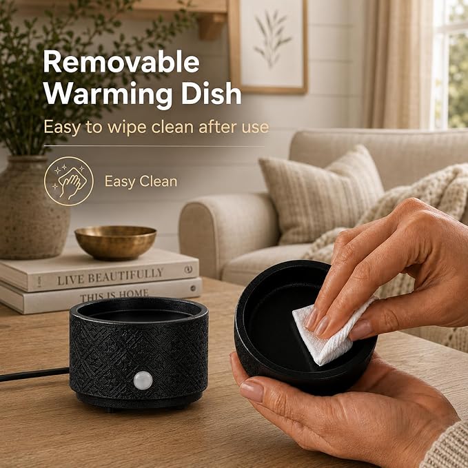 mocosa Wax Melt Warmer, 3-in-1 Ceramic Electric Wax Warmer for Scented Wax Melts, Jar Candles & Fragrance Oils, Flameless Home Fragrance Warmer with Removable Dish, Gifts for Women Mom(Black)
