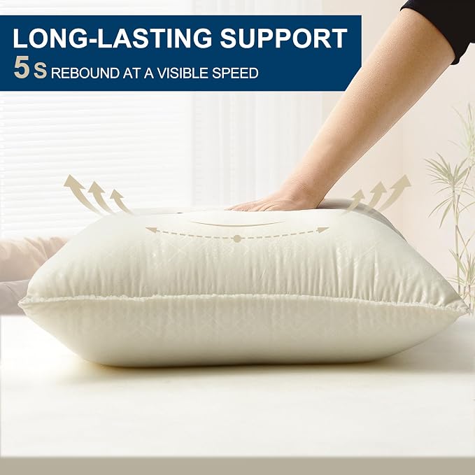 12 x 20 Throw Pillow Inserts - Soft and Plush, Virgin Fiber Filling, Decorative Pillows for Couch Sofa Bed, Machine Washable - White, Pack of 2