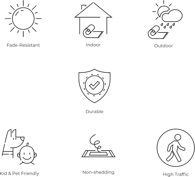 JONATHAN Y Moroccan Geometric Indoor Outdoor Round Area Rug 6 Ft Beige/Navy, Ourika Textured Weave for Backyard, Patio, Porch, Easy-Cleaning, High Traffic, Pet-Friendly, Non-Shedding (SMB108H-6R)