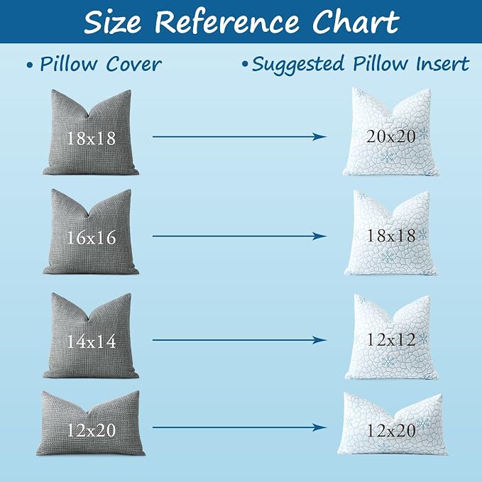 Artscope 12x20 Cooling Throw Pillow Inserts (Pack of 2) - Synthetic Down Alternative Pillow Forms, Ultra Soft Fluffy Cushion Inserts with Cooling Cover for Decorative Pillows on Couch Sofa & Bed