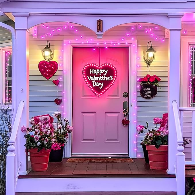 JMEXSUSS 33FT 100 LED Pink Globe String Lights Battery Operated 8 Modes | Fairy Lights Indoor Outdoor Waterproof Battery Powered String Lights with Remote for Wedding Bedroom Camping Decor