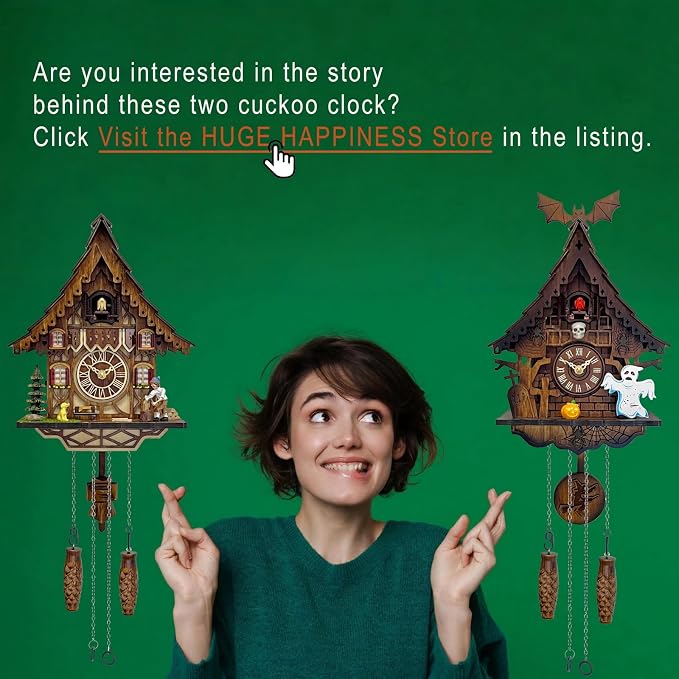 Cuckoo Clock | Black Forest Style Wall Decor | Gift Box | Retro Cuckoo Clock, 12 Melodies, Volume Control, Night Mode, Wooden Home Decor, Gift Package, 8.75 X 23 inch