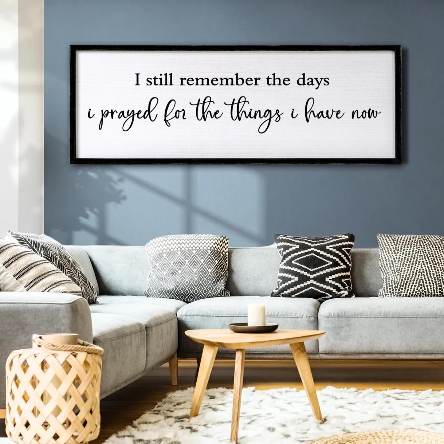 I Still Remember The Days I Prayed Wall Decor Art 24"X10" for Home Living Room Family Wall Wooden Framed Sign (Black)