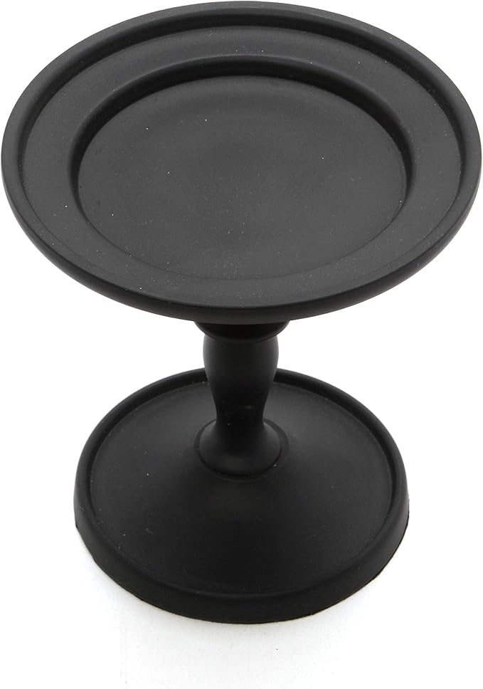 Hosley Black Pillar Holder 4.75 Inch High. Ideal Gift for Wedding Party Special Occasion or as a Candle Holder
