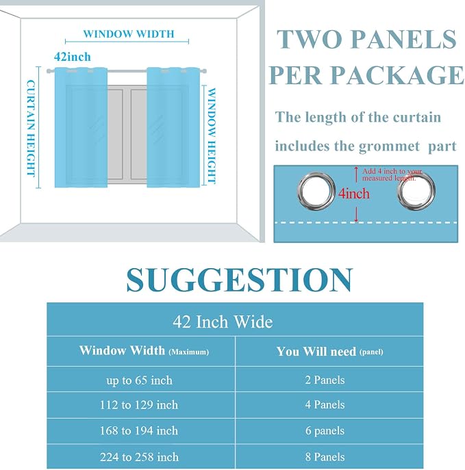 Estelar Textiler Beige and Greyish White Ombre Blackout Curtains 45 Inch Length 2 Panels, Full Room Darkening Gradient Drapes for Bedroom, Thermal Insulated Grommet Short Curtains for Bathroom,42Wx45L