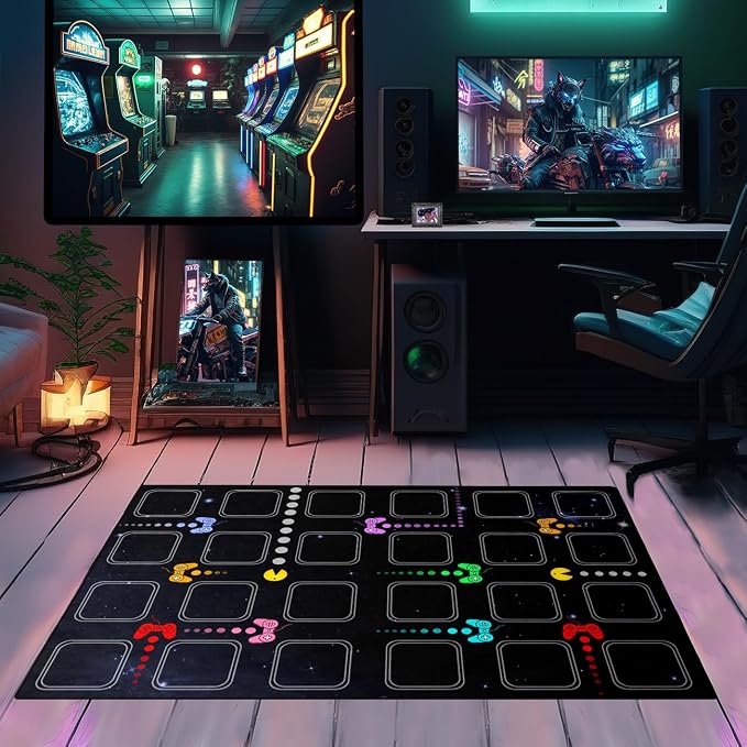 Gamer Area Rugs for Boys Bedroom, Gaming Rugs for Kids Room Home Decor Controller Gamepad Carpet Doormat 2'x3'