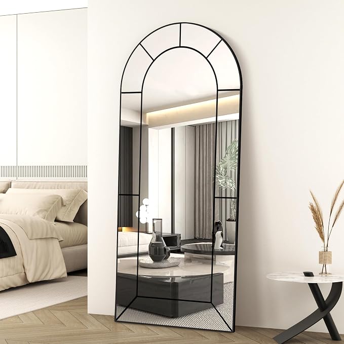 Wall Mirror,Full Length Floor, Window Pane Mirror for Living Room Decor, Decorative Wall Art, Large Wall for Bedroom, Hallway, Living Room Arch-56"X22"