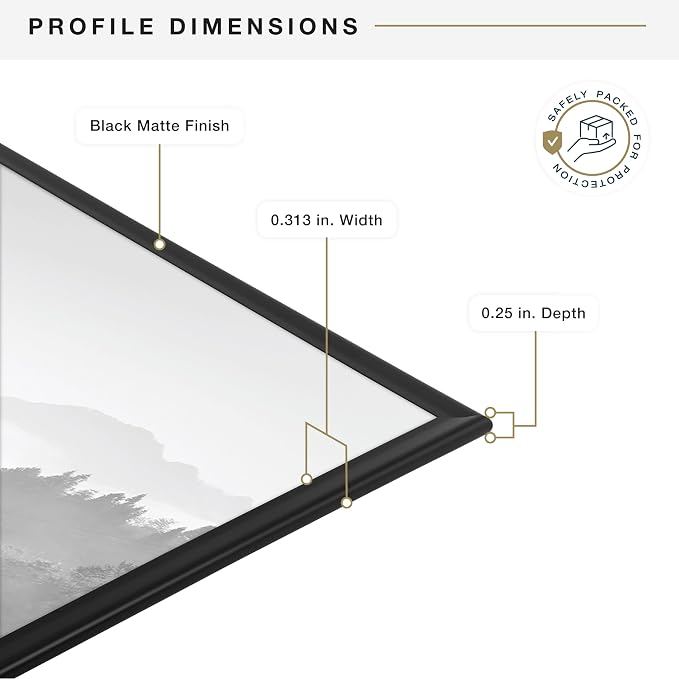 MCS Original Poster Frame 22.375x34 Black Lightweight Vertical & Horizontal Wall Hanging Large Picture Frame for Posters, Art Prints & Gallery Wall (2-Pack)