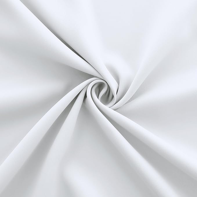 KOUFALL 64 Inch Curtains White Semi Blackout Curtains 2 Panels Set with Grommet Top, Lightweight 60-70% Blackout Opaque Drapes, Energy Saving Simple Curtains for Bedroom Living Room