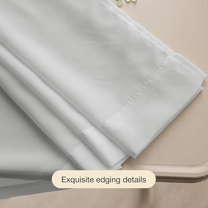 Anmao Non-See-Through Privacy Semi Sheer Curtains for Living Room 108 Inch Length 2 Panels Set, Light Filtering That Let Light in Rod Pocket Window Drapes for Bedroom, 52W x 108L, Light Grey