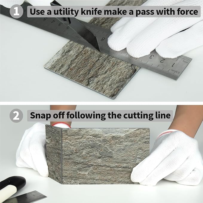 AULIGET 100-Piece Faux Stone Peel and Stick Backsplash Wall Tiles, 3" x 6" Apache Brown Rock PVC Stick on Tile for Backsplash Kitchen, Bathroom, Laundry Room, Camper, Fireplace