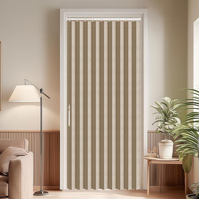 AJAZZ Blackout Curtains 78 Inches Long for Doorways and Closets, Thermal Insulated Temporary Room Dividers (1 Pack, Brown, 43 x 78 Inch)