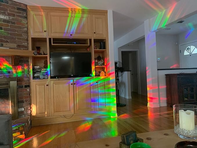 Rainbow Symphony – Rainbow Suncatcher Window Film, Diffraction Window Film, Stained Glass Window Cling, Holographic Prismatic Film, Confetti Pattern, 24" X 36", Made in USA