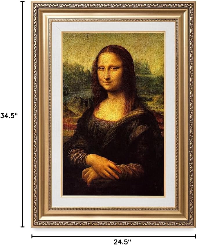 DECORARTS - Mona Lisa by Leonardo DaVinci. The World Classic Art Reproductions. Giclee Print& Museum Quality Framed Art for Wall Decor. Canvas Print Size: 20x30in Total Framed Size: 26x36