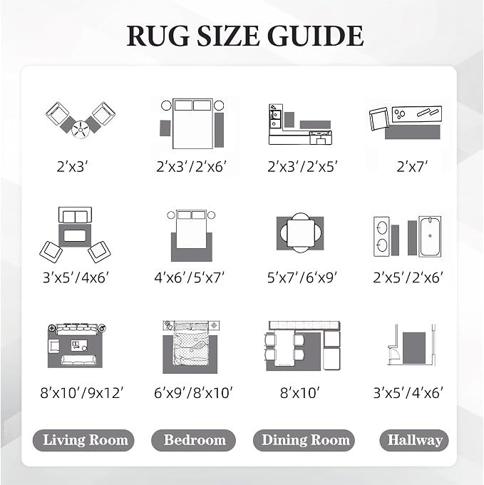 Area Rug for Living Room 9x12: Large Washable Boho Moroccan Rugs Geometric Neutral Rug, Non-Slip Foldable Morden Farmhouse Indoor Floor Carpet for Bedroom Dining Table Home(Black,9'X12')
