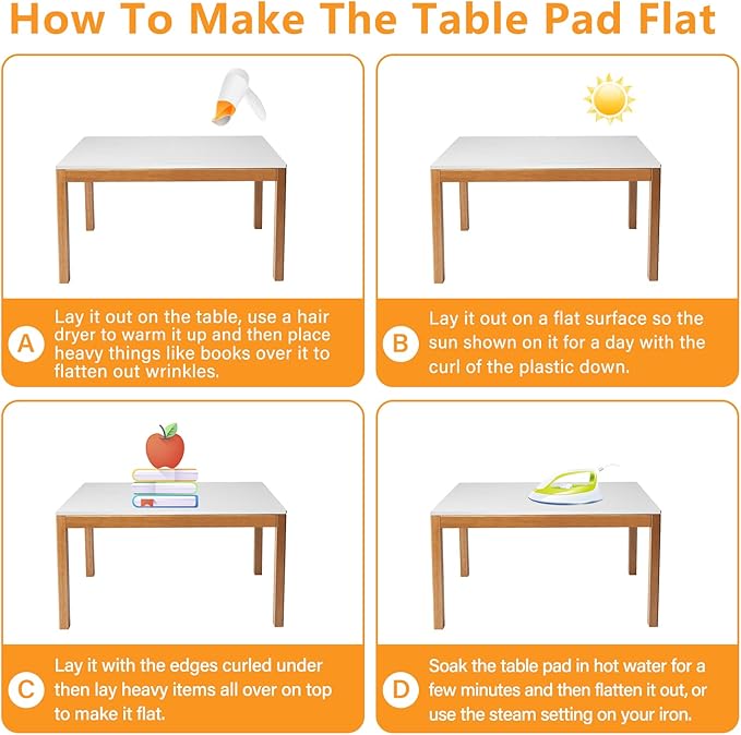 26X48 Inch Clear Table Protector for Dining Room Table Wooden Furniture Protection Tabletop Protector Plastic Wipeable Tablecloth Thicken Desk Blotter Cover Mat Protective Vinyl Pad Easy Clean