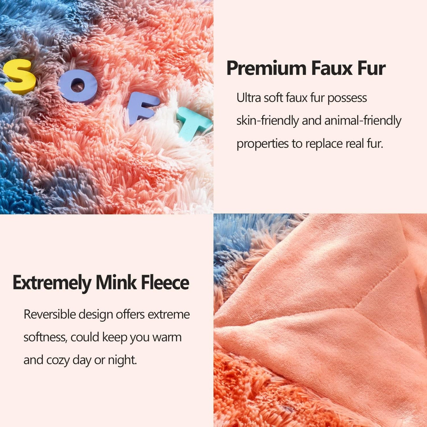 GONAAP Fuzzy Faux Fur Throw Blanket Queen Size Tie-dye Sunset Super Soft Cozy Plush Fuzzy Shaggy Blanket for Couch Sofa Bed (Tie-dye Sunset, Queen(90"x90"))