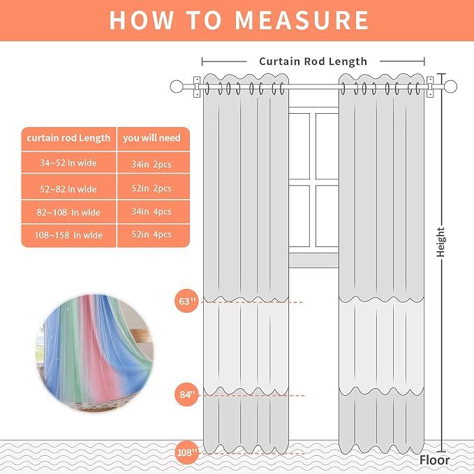XiDi Short Curtains for Girls Bedroom Decor Kids Blackout Curtains for Nursery Room Darkening Rainbow Princess Unicorn Wall Decals Little Girl Pink Green Blue 52x45 Inches Long 2 Panels Set