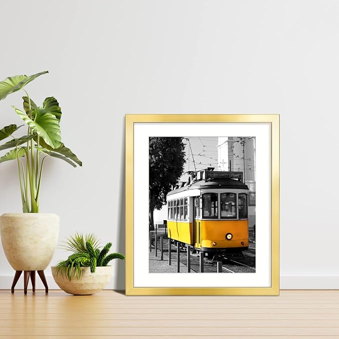 LaVie Home 20x24 Picture Frame Gold Poster Frame,Display Pictures 16x20 with Mat or 20x24 Without Mat, Stable and Sturdy Frame and Polished Plexiglass, Horizontal and Vertical Format of The Walls