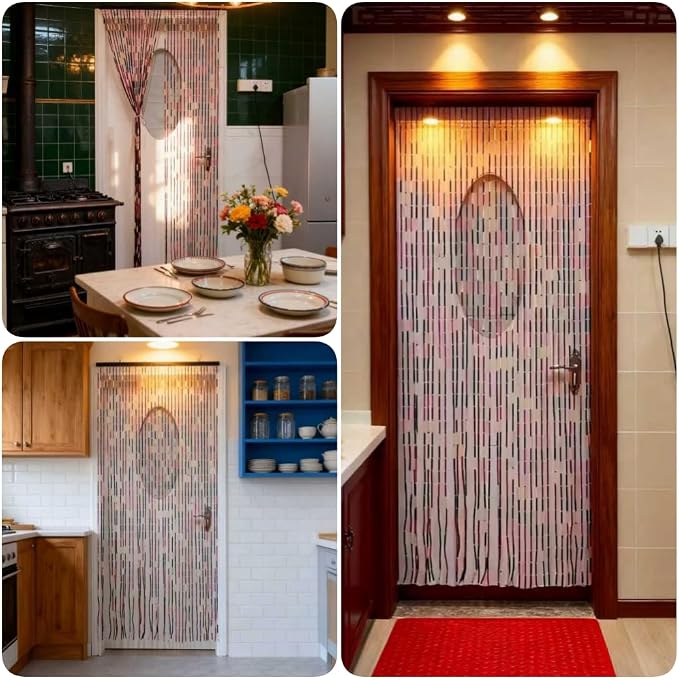 ave split Rainbow Colorful Hippie Wood Door Beaded Curtain Boho-Bohemian Wooden Doorway Beads Curtains Made of Wood&Bamboo-for Window,Door 056-ZJ (Colorful)