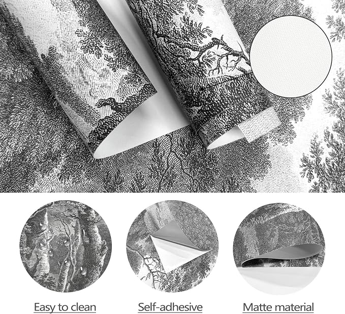 YQWDMX - Peel and Stick Vintage Forest Wallpaper Tropical Jungle murals for Bedroom ZY10 S