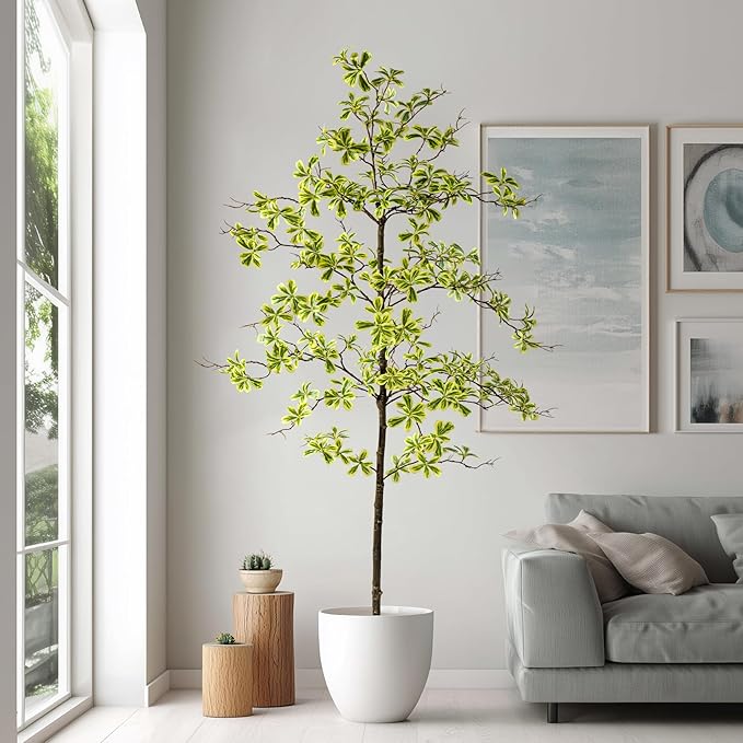 Erimda Faux Black Olive Tree 6ft, Faux Plants Indoor Large Tall Tree Artificial Shady Lady Tree with Natural Wood Trunk & Realistic Leaves, Fake Olive Plant for Home Office Indoor Decor