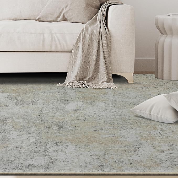 5x8 Area Rugs for Living Room Rug Washable: Abstract Rug for Dining Room Bedroom Carpet Non Slip 5 by 8 Indoor Modern Nursery Home Office Beige Grey