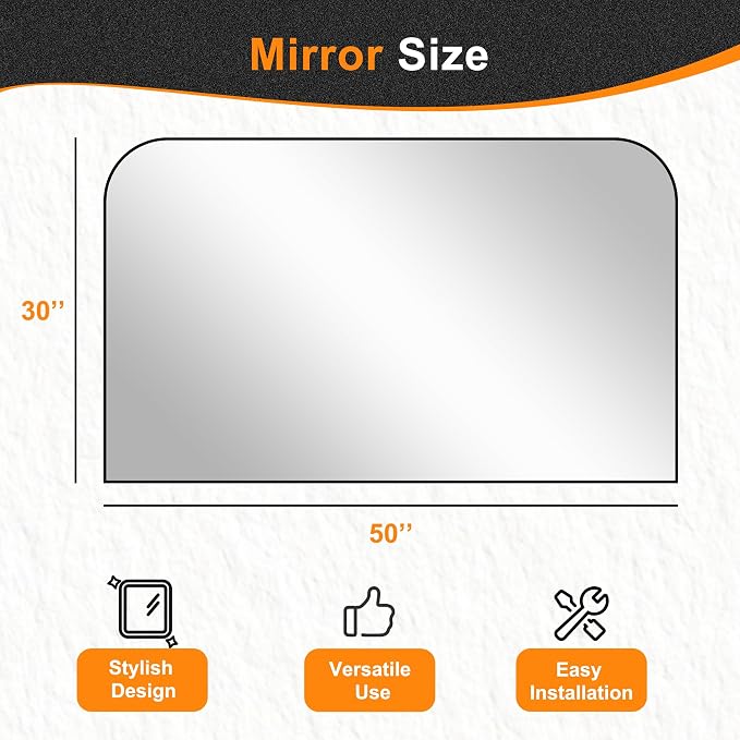 Delma Bathroom Vanity Mirror,30" x 50" Black Metal Framed Wall Mirror for Over Sink, Living Room, Bedroom,Entryway Decor