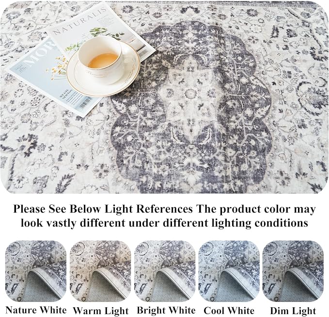 Washable 2x4 Kitchen Sink Rugs: Washable Non-Slip Hardwood Floor Mat for Stove Soft Stain Resistant Carpet Boho Home Decor for High Traffic Area Low-Pile Area Rug for Entryway Foyer(2x4,Grey)