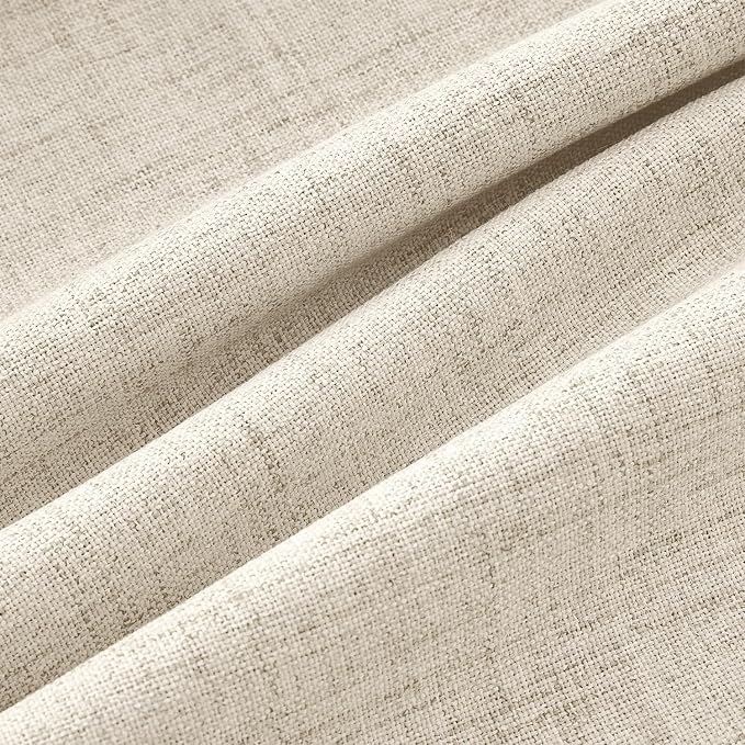 MIULEE 100% Blackout Polyester Curtains for Bedroom, Cream Solid Luxury Decor Thermal Insulation Room Darkening Drapes for Living Room Back Tab Rod Pocket 42 x 63 Inches, 2 Panels