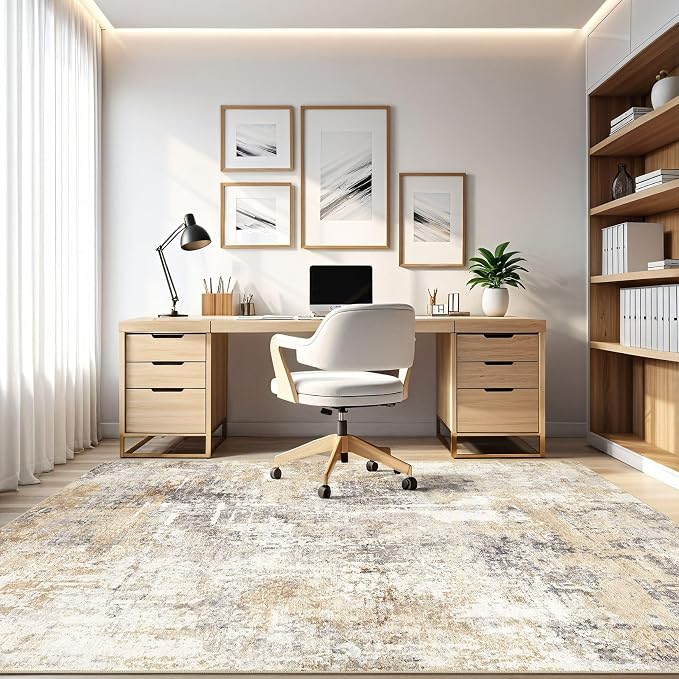 7x10 Area Rug Living Room: Washable Large Abstract Modern Soft Rugs Stain Resistant Indoor Floor Non-Slip Accent Carpet for Young Career Worker Aged 25-34 - Bedroom Playroom Office Dining Room