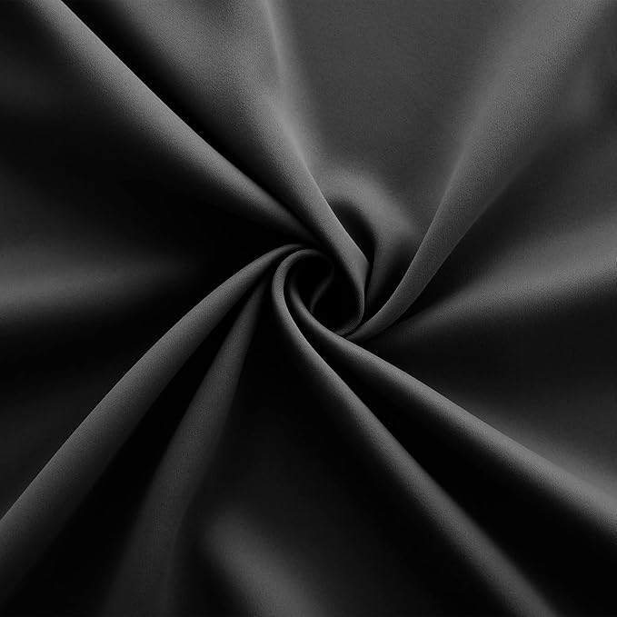 KOUFALL 60 Inch Curtains for Bedroom,Grommet Room Darkening Dark Out Heavy Thick Insulated Thermal Black Blackout Curtains for Winter 2 Panels Set