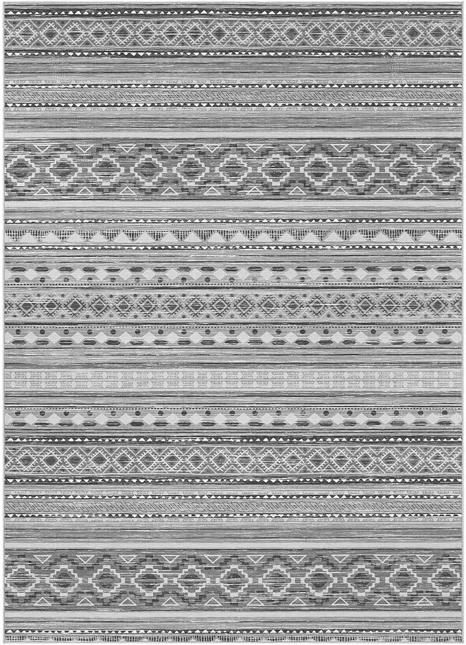 cotiled 5x7 Area Rugs Living Room Rug: Washable Boho Rugs with Non Slip Backing Large Soft Indoor Stain Resistant Carpet for Bedroom Farmhouse Dining Room Lightweight Home Decor Beige Grey