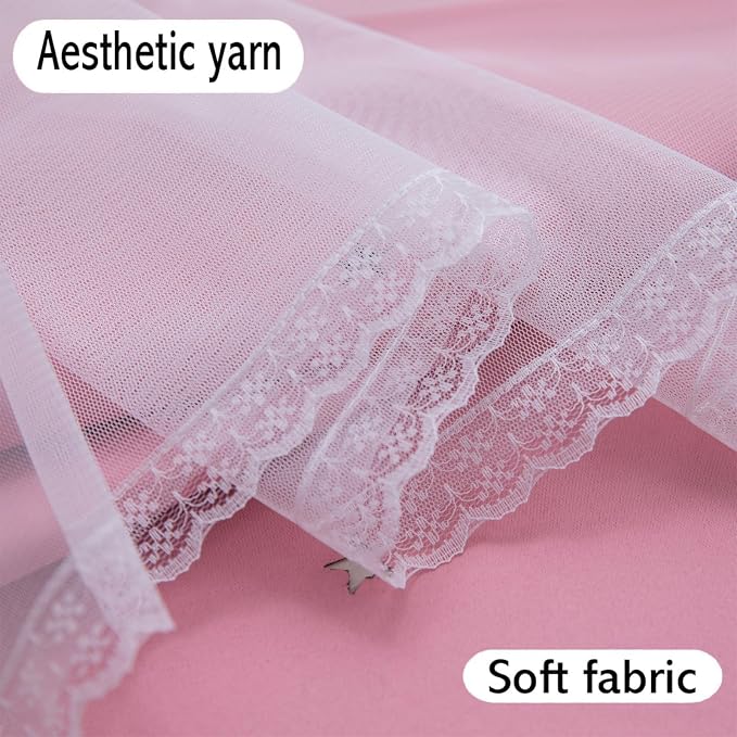 Cute Star Blackout Curtains for Girls Bedroom, Princess Curtains, W40X L102 | 2 Panels Pink Thick Grommet Top Star Cutout Curtains, Double Layer Nursery Kids Curtains, Aesthetic Living Room Decor