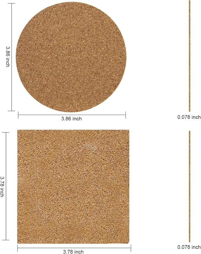 48 Pack Sublimation Blanks Coasters Bulk, 4 Inch Glossy White Glazed Ceramic Tiles Bulk with Cork Backing Pads, Heat Transfer Cup Mat for DIY Crafts Home Kitchen Decor (Square 48PCS)