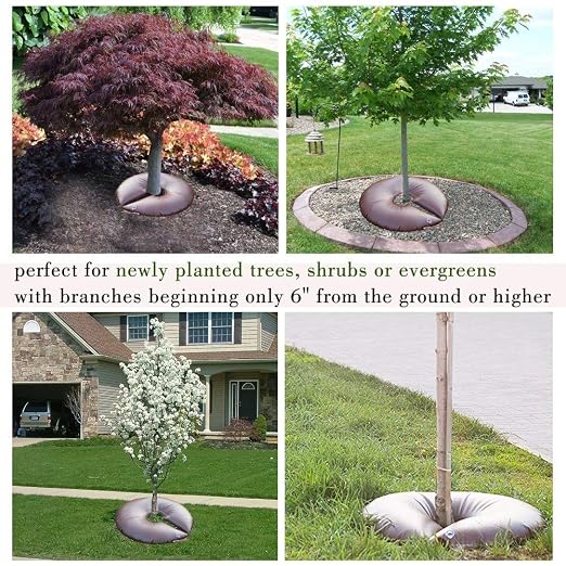 4 PACK-15 Gallon Tree Watering Bag/Ring, Water Saving Tree Bags for Watering, Deep Root Tree Watering Bag Slow Release, Low-Profile Great for Multi-Trunk Newly Planted Small Trees and Shrubs