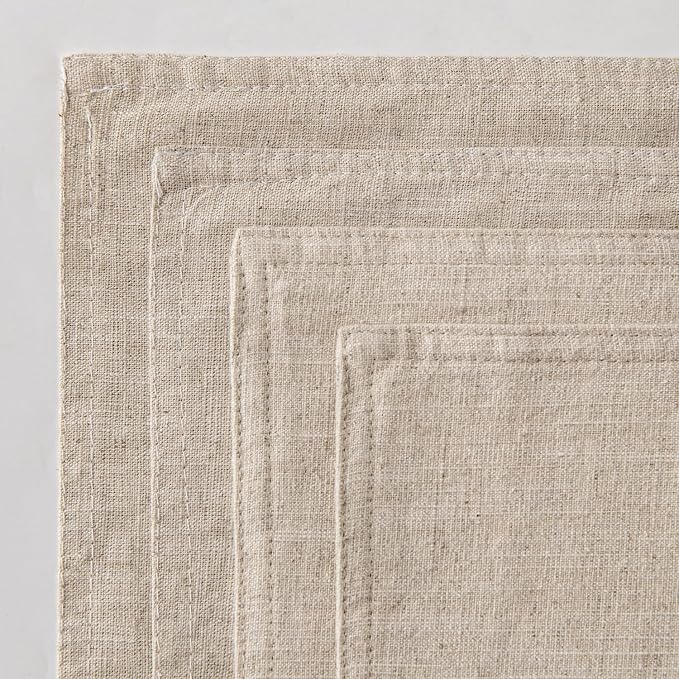 MIULEE Beige Boho Linen Decorative Pillow Covers 24x24 Inch Pack of 4 | Natural Decorative Throw Pillow Covers Soft Farmhouse Couch Pillowcases Modern Home Decors for Living Room Bed Sofa
