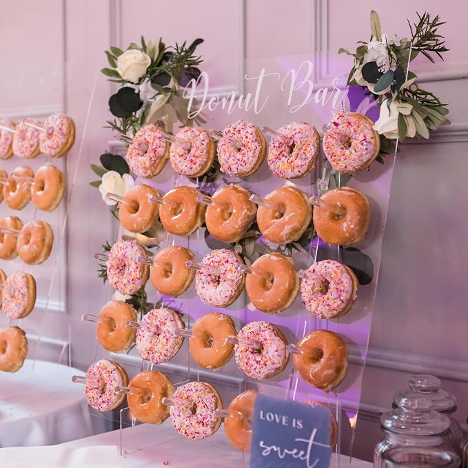 Donut Wall Display Stand - Acrylic Donut Stand Holds 50 Donuts | XL Donut Board Display | Large Donut Wall Stand for Party & Wedding Decor | Donut Holder Stand Party Dessert Display Stands