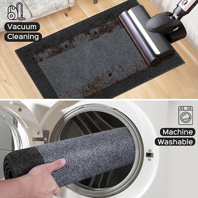 Washable Area Rug 48" x 48", Non Slip Kitchen Rug for Floor, Absorbent Entrance Rug for Dining Room, Bedroom, Living Room (Roll Packing)