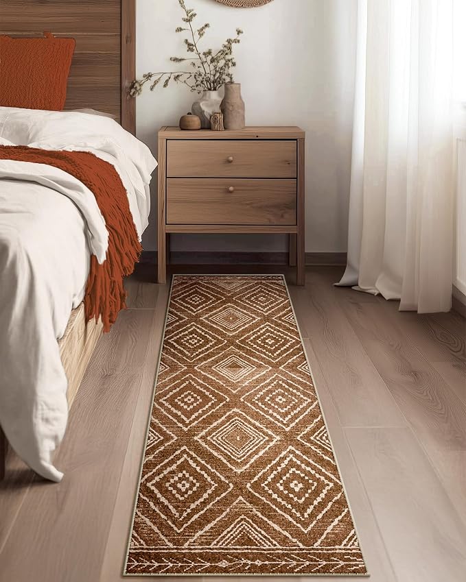 BESTSWEETIE Area Rug 2x5 Rug Machine Washable Non-Slip Low Pile Print Pattern Western Rug for Living Room Bedroom Entryway Tribal Series-Yellowbrown/Cream