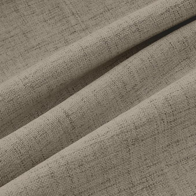 MIULEE 100% Blackout Linen Curtains for Bedroom, Faux Linen Solid Luxury Decor Thermal Insulation Room Darkening Drapes for Living Room Back Tab Rod Pocket 42 x 72 Inches, 2 Panels