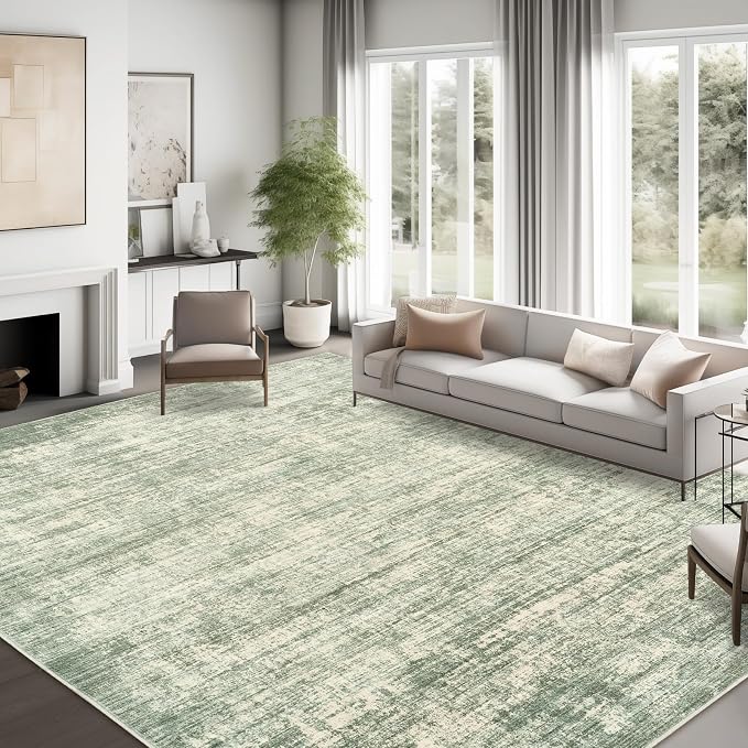 zesthome 9x12 Area Rugs for Living Room, Non-Slip Backing Washable Rug, Modern Abstract Area Rug, Stain Resistant Rugs for Bedroom, Ultra-Thin Large Area Rugs, Area Rug 9x12
