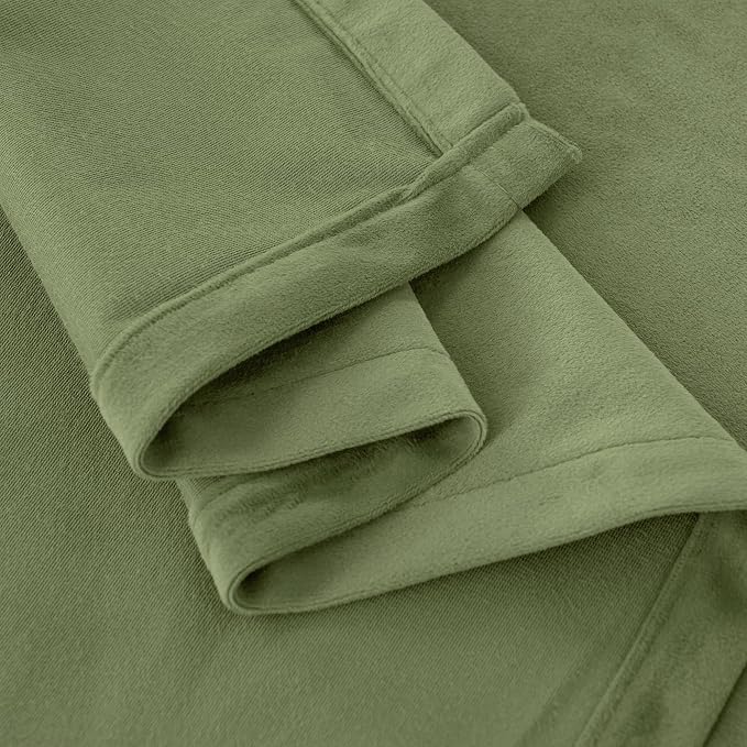 YoungsTex Sage Green Velvet Curtains 72 Inch Length for Living Room, Blackout Drapes with Grommet Room Darkening for Bedroom Privacy, 2 Panels, 52 X 72 Inch