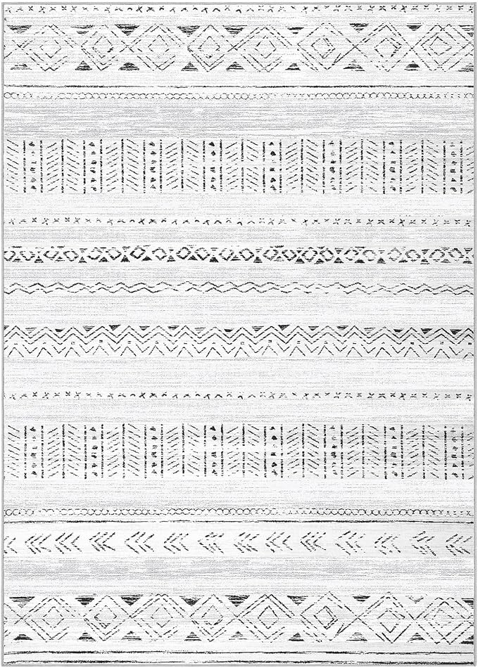 cotiled 5x8 Area Rugs Living Room Rug: Washable Boho Rugs with Non Slip Backing Large Soft Indoor Stain Resistant Carpet for Bedroom Farmhouse Dining Room Lightweight Home Decor Dark Grey