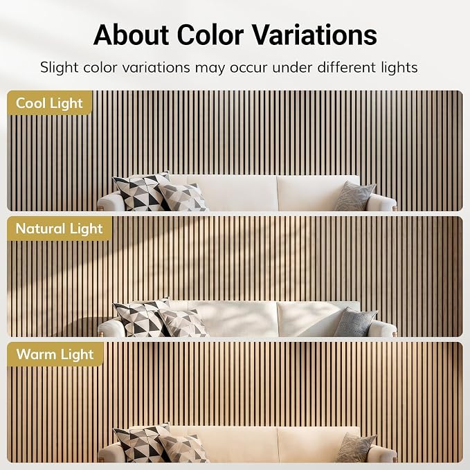 TONOR Wood Wall Panels for Interior Wall Decor, 8 Pack 47.2" x 23.6"(61.88ft²) Wood Slat Aacoustic Panels, Soundproof Wall Panels for Noise Cancelling and Decoration, Living Room, Office, Burly Wood