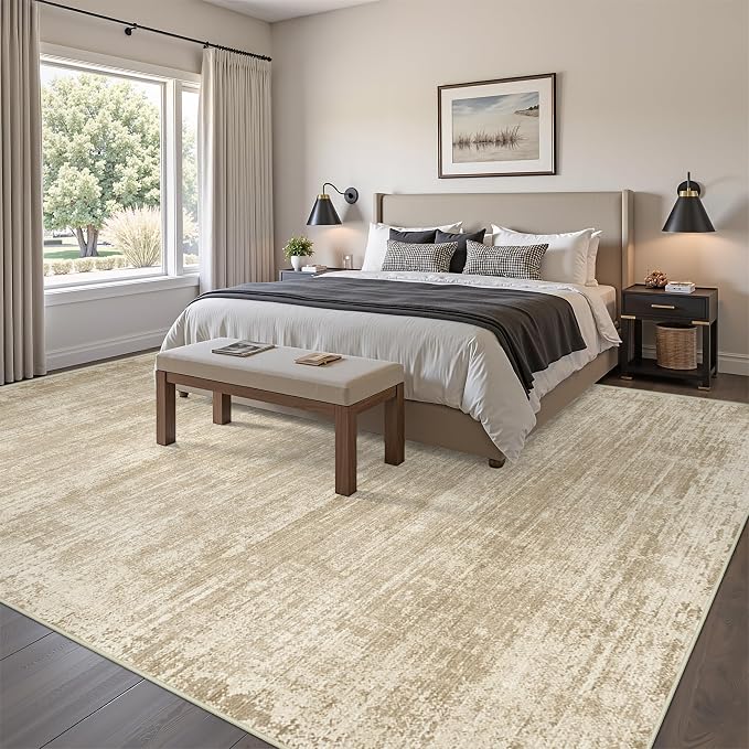 zesthome 10x14 Area Rugs for Living Room, Non-Slip Backing Washable Rug, Modern Abstract Area Rug, Stain Resistant Rugs for Bedroom, Ultra-Thin Large Area Rugs, Area Rug 10x14