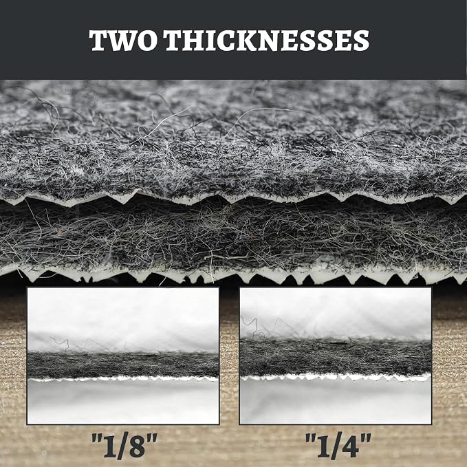 100% Waterproof Rug pad, 9x12 ft Area Rug Non-Slip Rug Pads, 1/4" Thick Carpet Pads for All Floors and finishes, Felt pad for Hardwood Floors, Keep Carpets in Place Soft and Secure