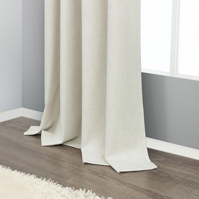 78 Inch Curtains 2 Panel for Bedroom Full Blackout Neutral Boho Window Drape Room Darkening Insulating Thermal Curtain for Winter Cold Weather Closet Curtain for Open Closet Door Sliding Back Cream