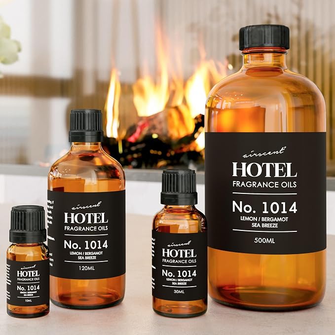 AirScent Hotel Diffuser Oil No. 1014 - Iconic 5-Star Hotel Blend - 30 mL | Lemon Bergamot Sea Breeze - Coastal Blend - Fragrance Oil for Ultrasonic and Waterless Diffusers and Crafting