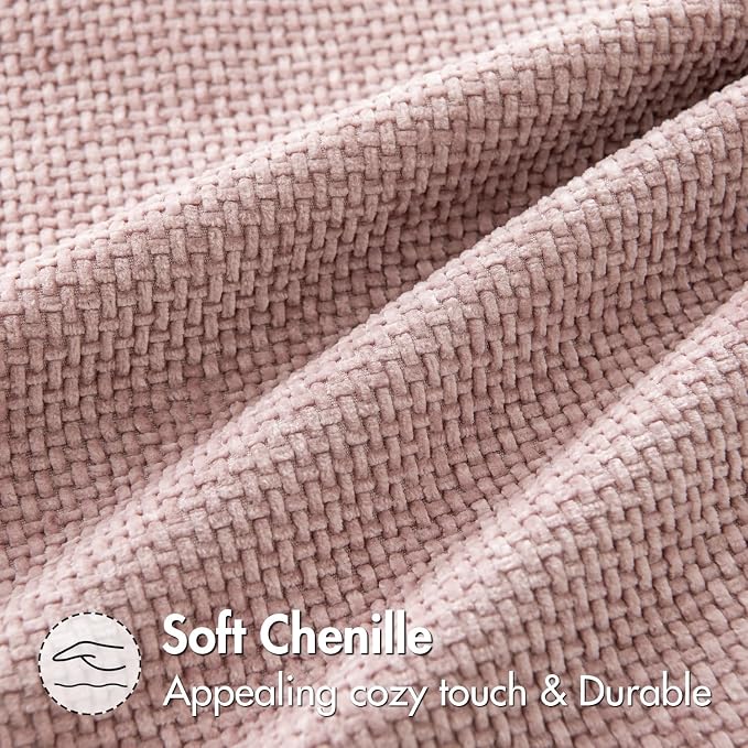 MIULEE Pack of 2 Valentines Day Couch Throw Pillow Covers 18x18 Inch Pink Modern Boho Decorative Pillow Covers Soft Cute Chenille Farmhouse Cushion Covers for Home Decor Bed Sofa Living Room